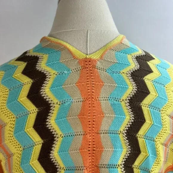 Chelsea & Violet Cute dolman sweater Cardigan Multicolor Chevron sz S - Picture 5 of 5